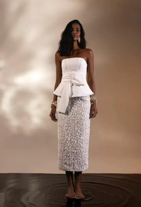 Embroidery Midi Skirt Set