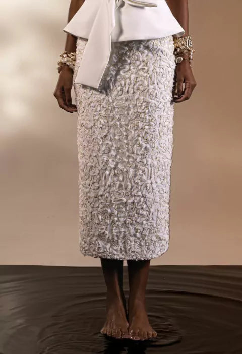 Embroidery Midi Skirt Set