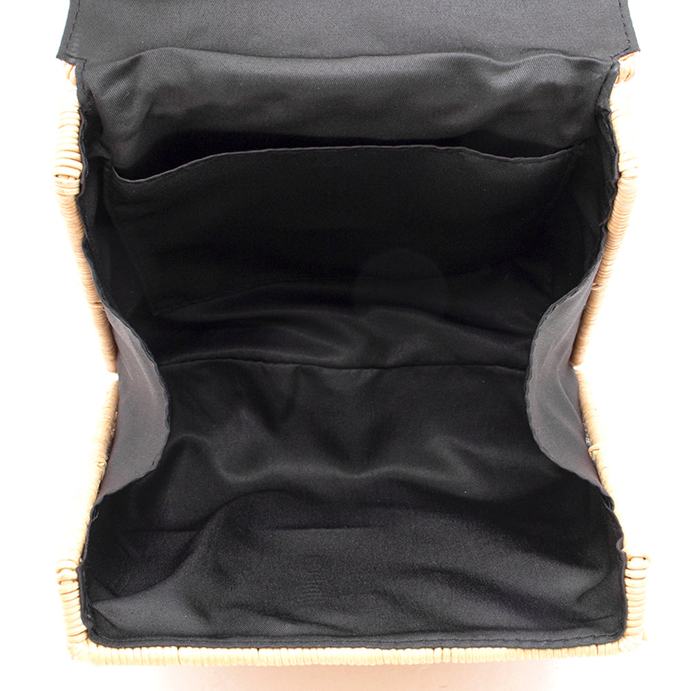 Straw Metal RIng Handle Bag