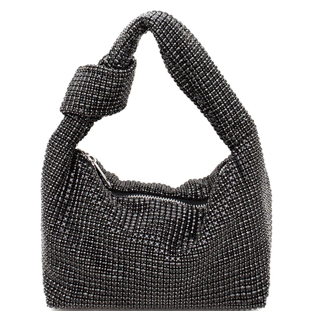 Rhinestone Knot Hobo Bag