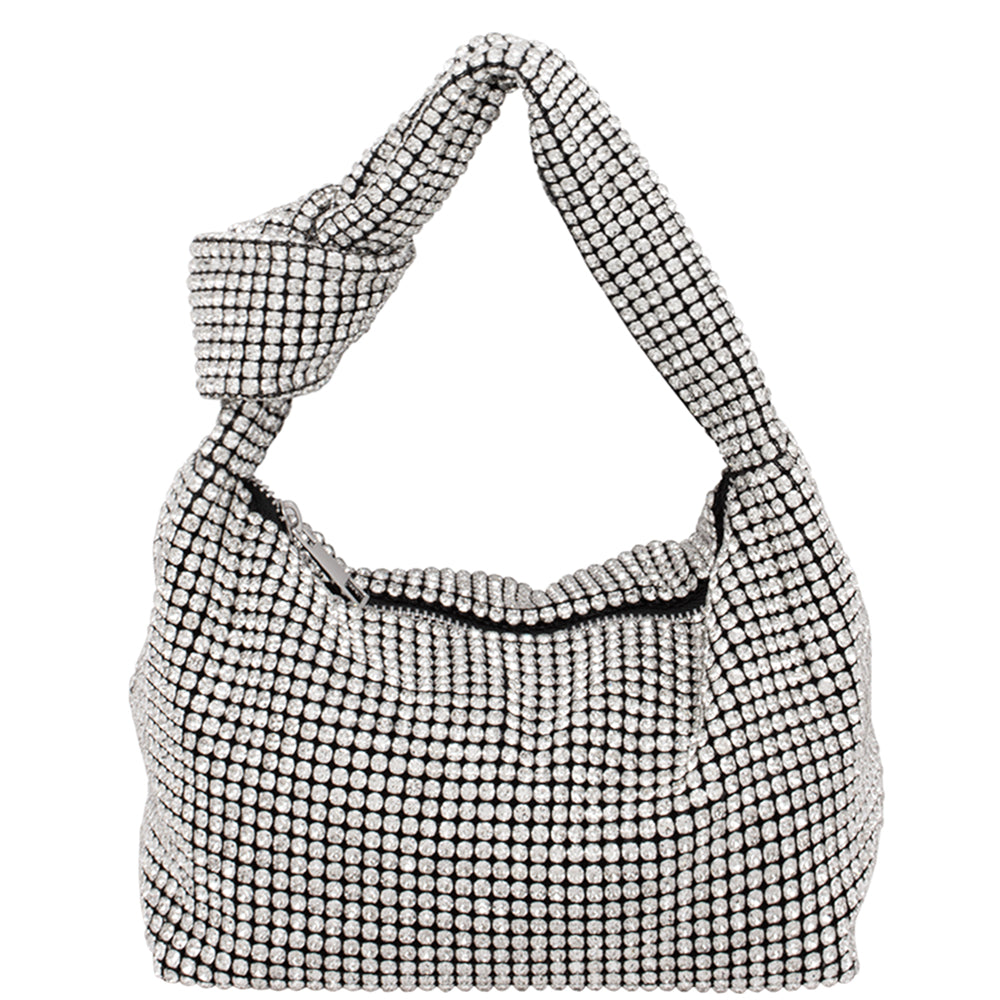 Rhinestone Knot Hobo Bag