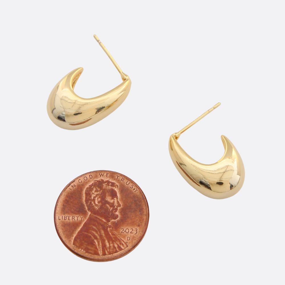 Oval Dome Filled Earring