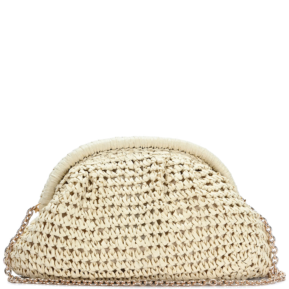 Woven Straw Cloud Crossbody