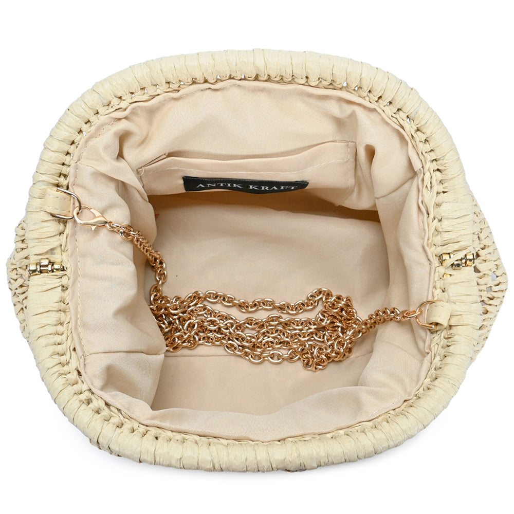 Woven Straw Cloud Crossbody