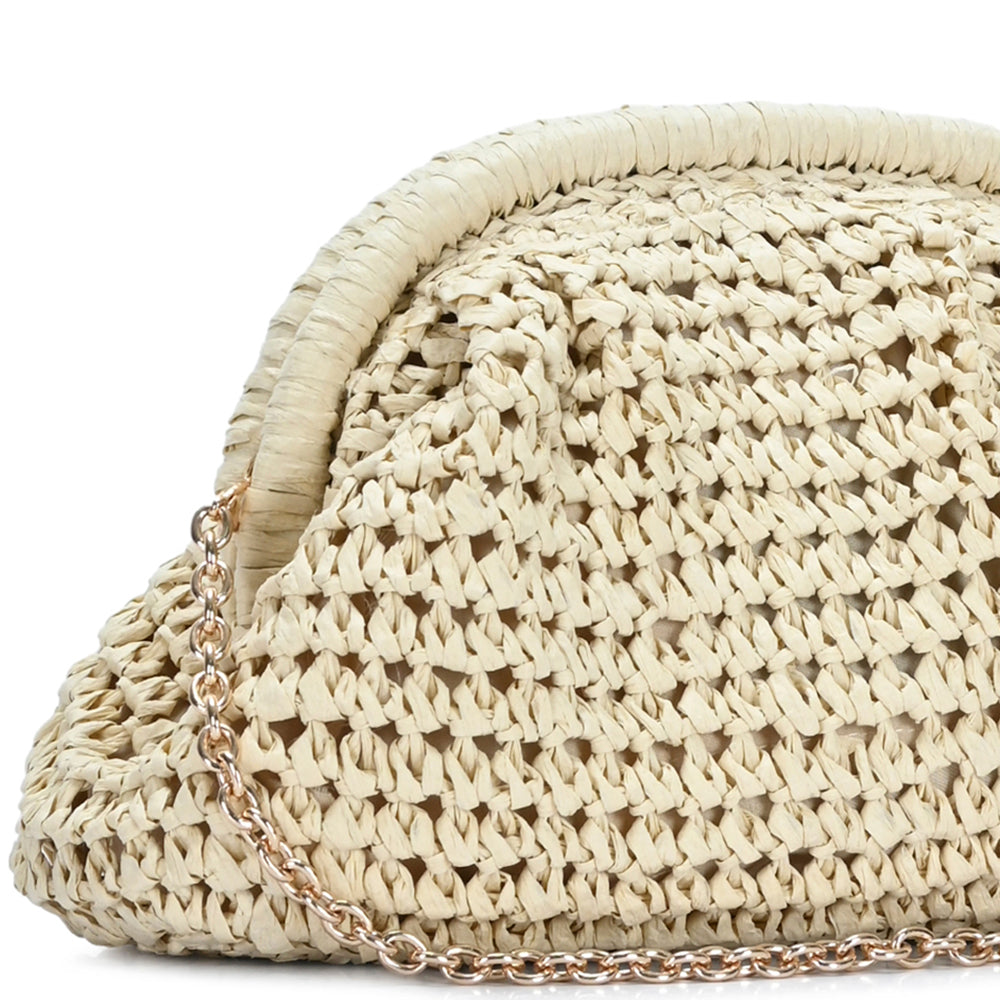 Woven Straw Cloud Crossbody