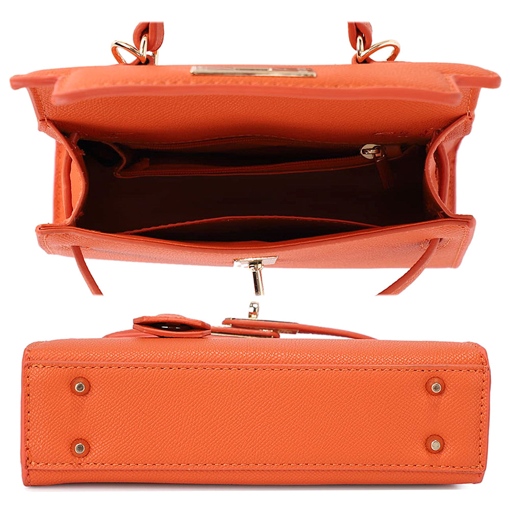 Textured Handle Satchel Bag