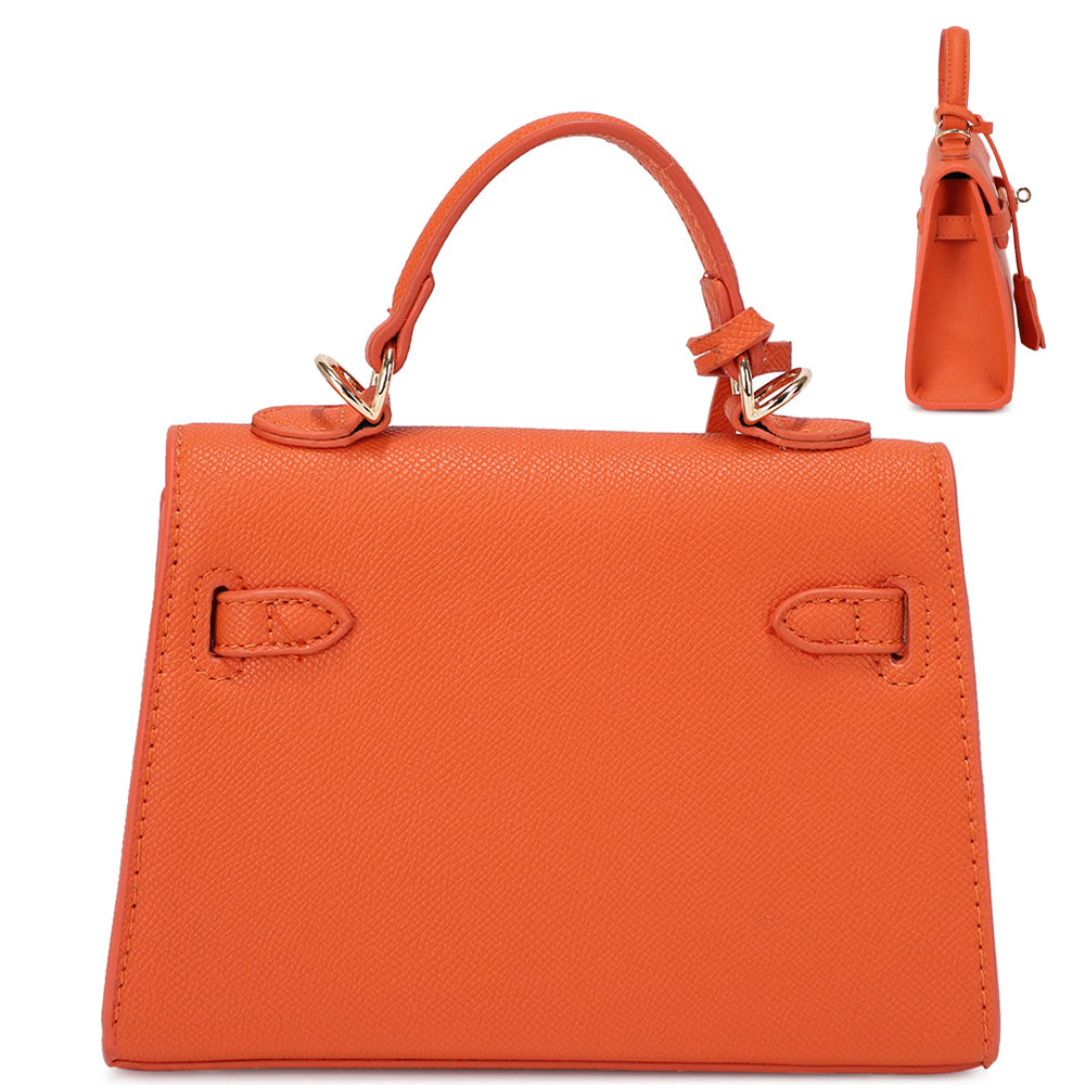 Textured Handle Satchel Bag