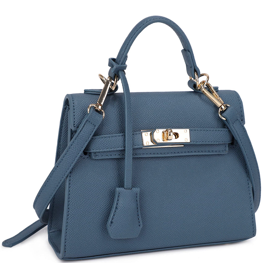 Textured Handle Satchel Bag