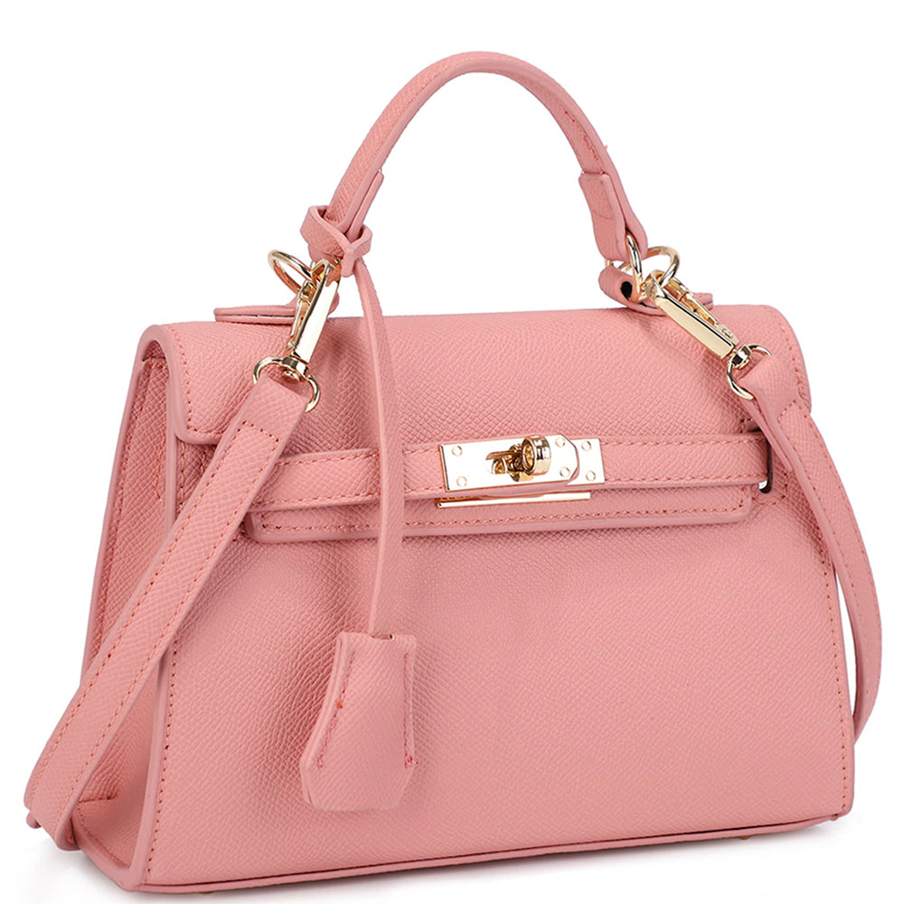 Textured Handle Satchel Bag