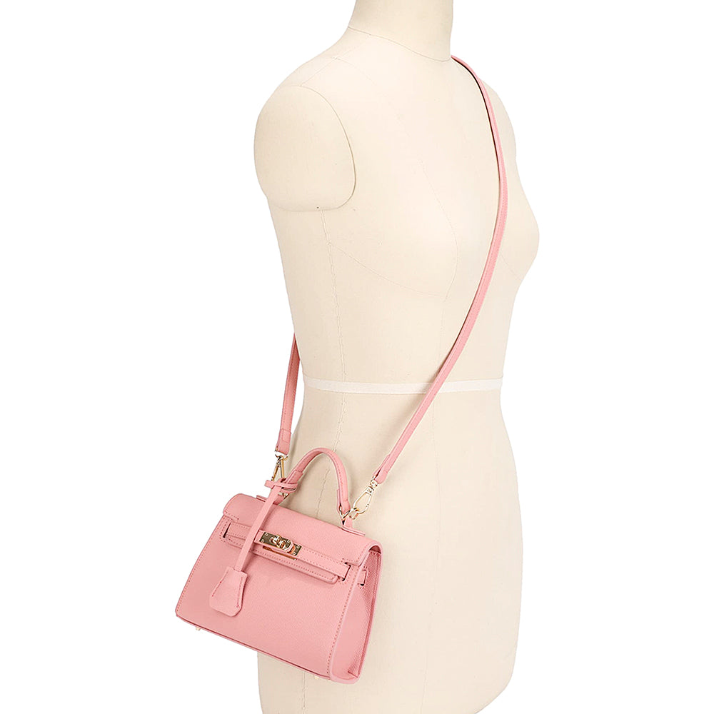 Textured Handle Satchel Bag