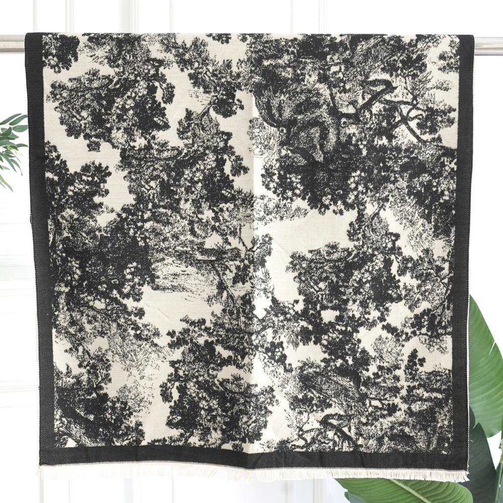 Jacquard Fringe Oblong Scarf