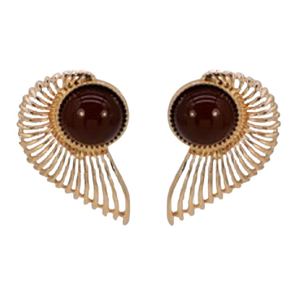 Metal Wing Cabochon Earring