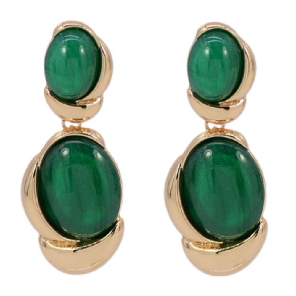 Double Color Stone Earring
