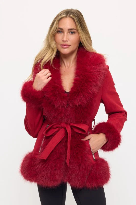 Dynasty Luxe Fur-Trimmed Coat
