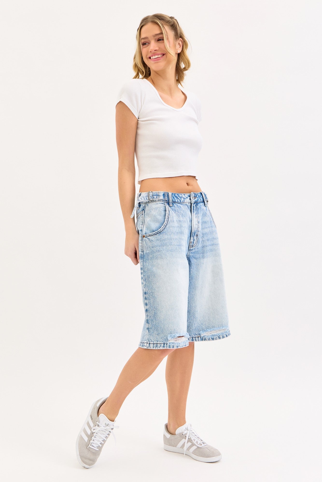 Baggy Bermuda With Adjustable Belt