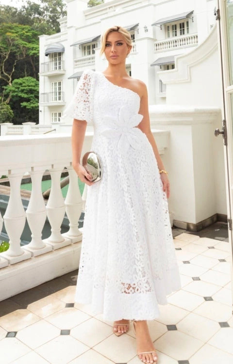 Guipir Flower Midi Dress