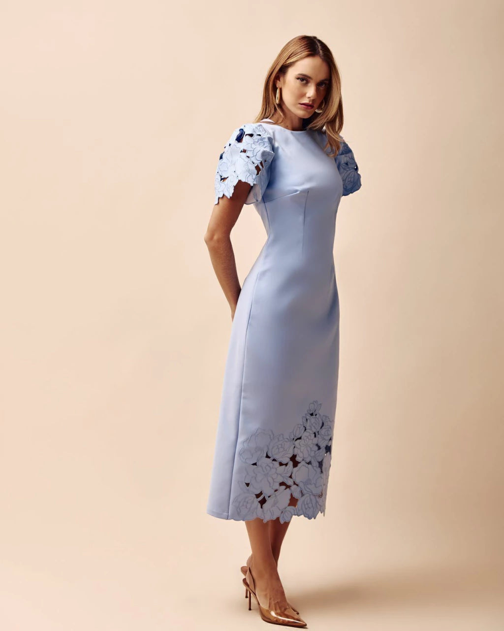 Laser Cut Midi Dress