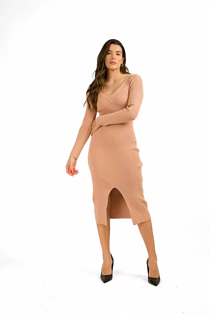Ribbed Knit Midi Dress
