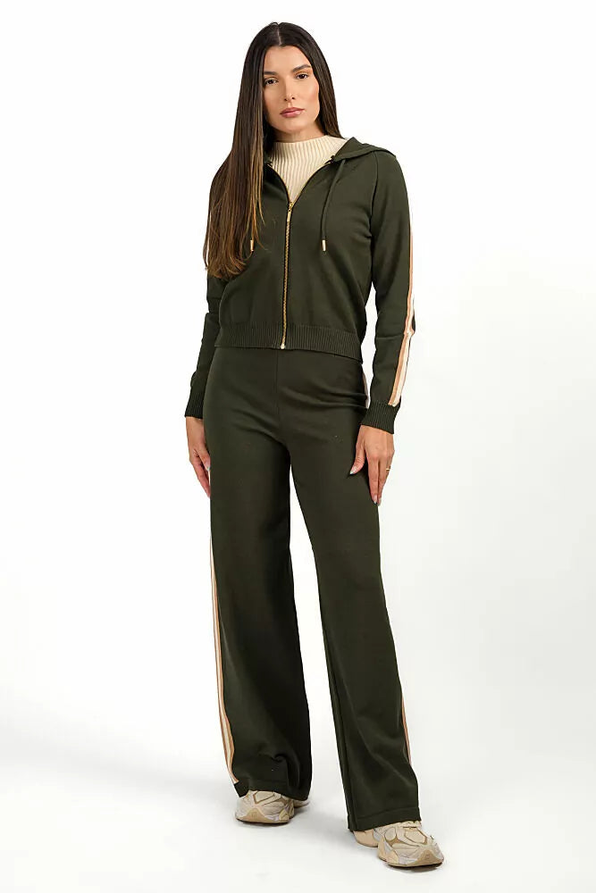 Zip Up Sweater Pant Set
