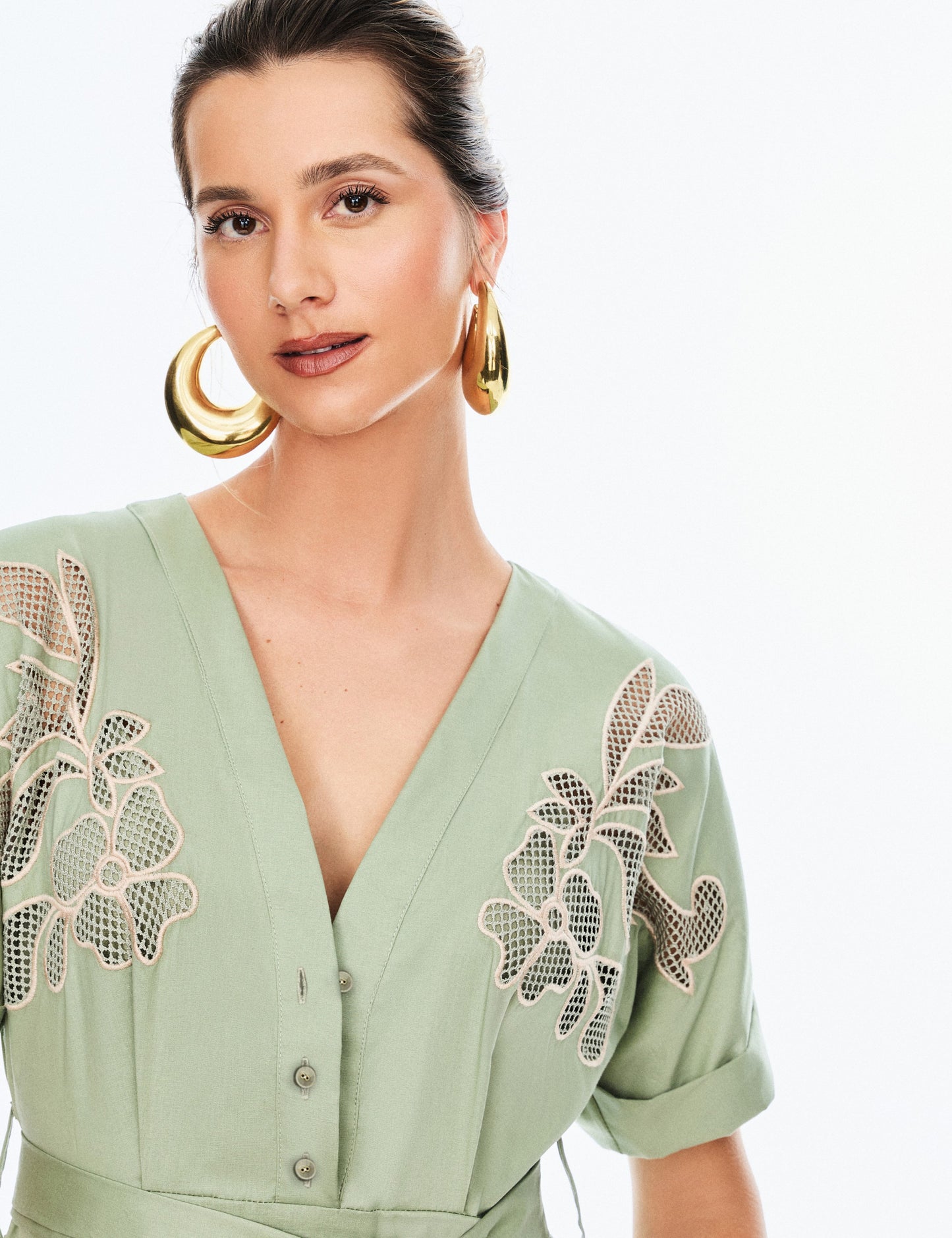 Carmen Embroidered Midi Dress