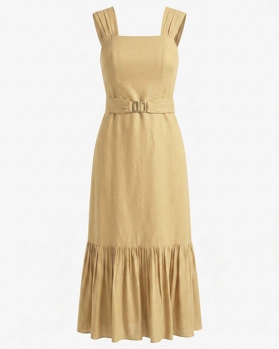 Capri Linen Blend Midi Dress