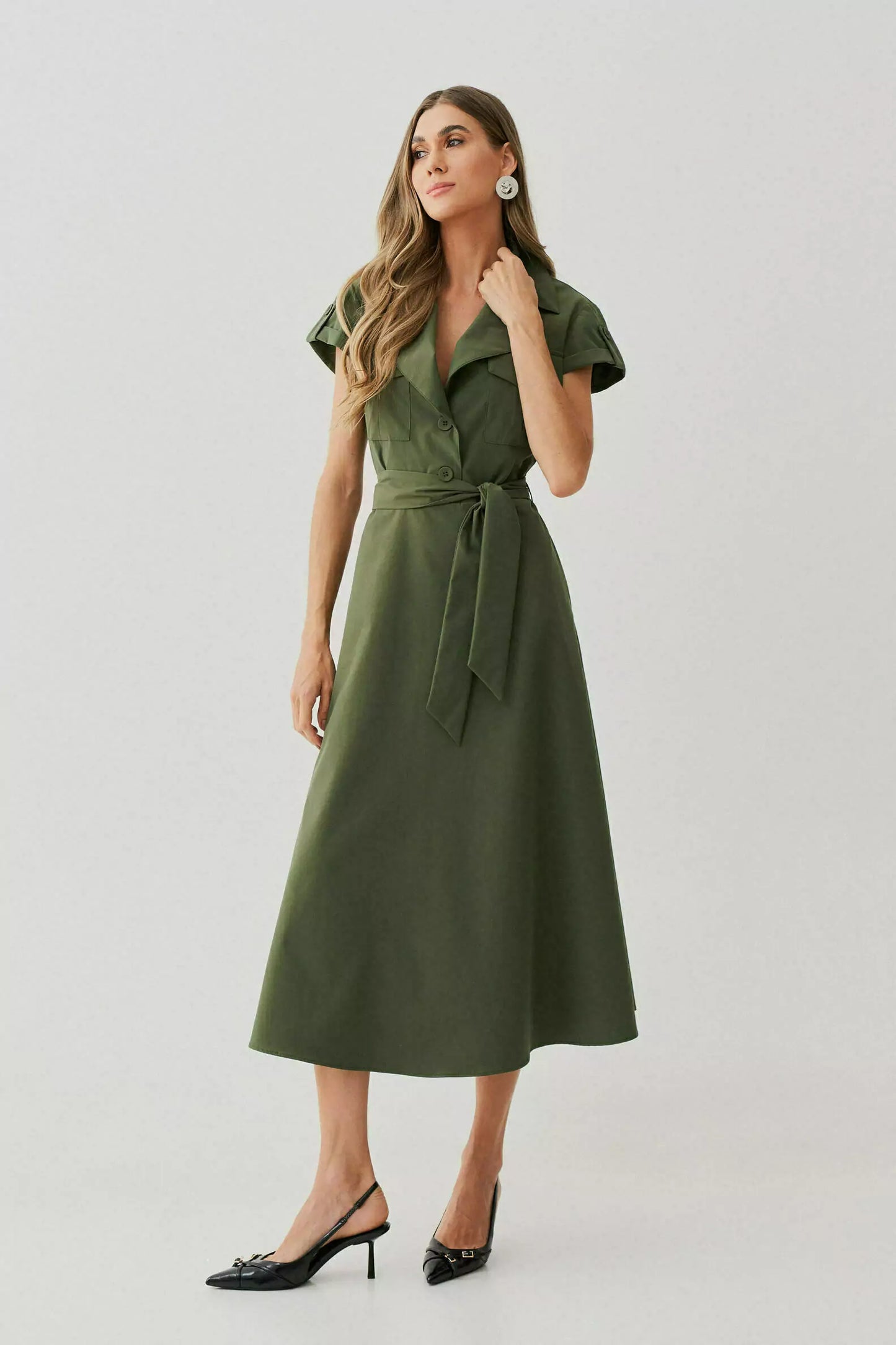Papper Trench Midi Dress