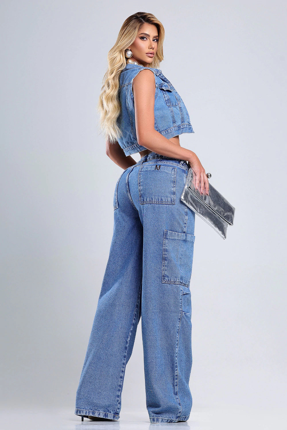 Wide Leg Pants Side Pleats