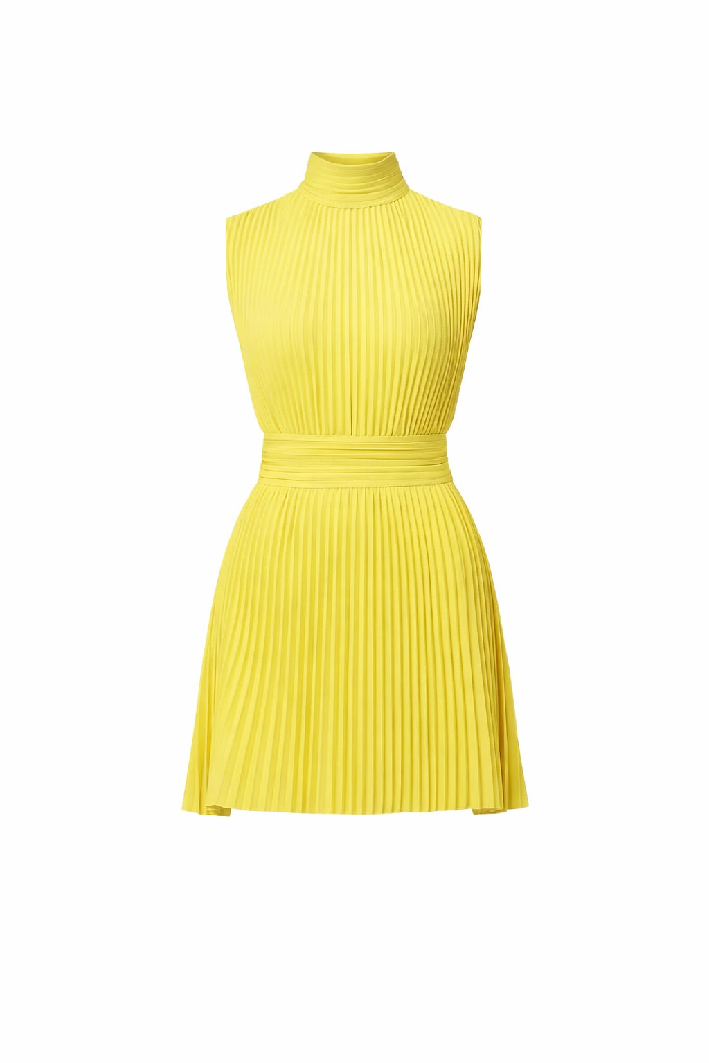 Pleated Dress with Asymmetrical Sleeves