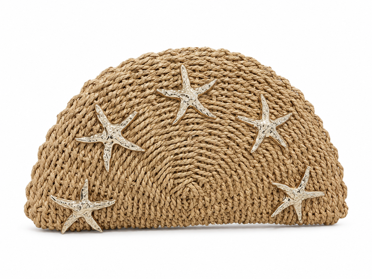 Shell Tassel Half Moon Clutch Bag
