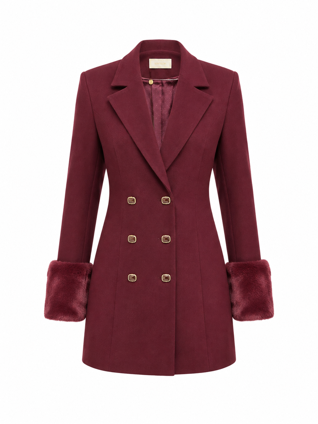 Faux Fur Cuff Blazer Dress