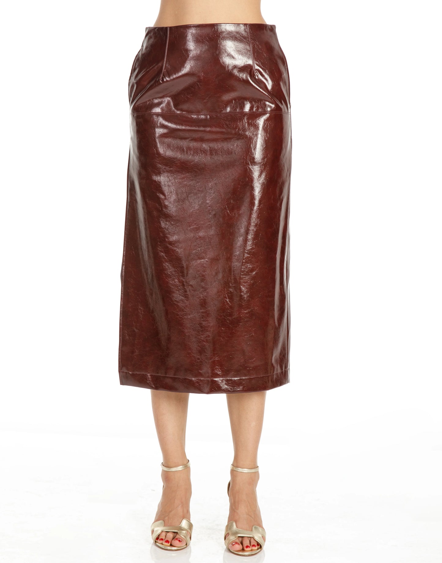 Glossy Midi Skirt