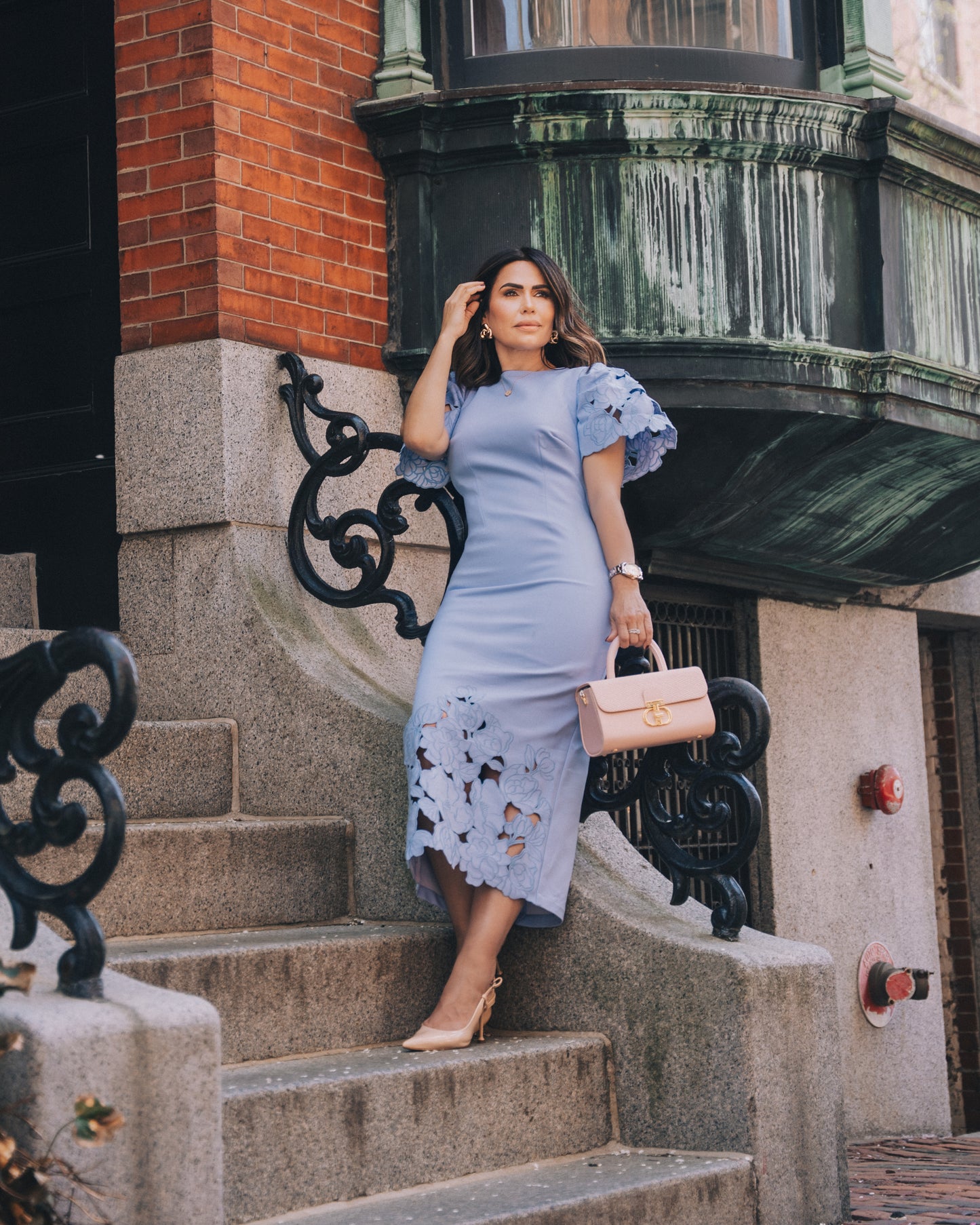 Laser Cut Midi Dress