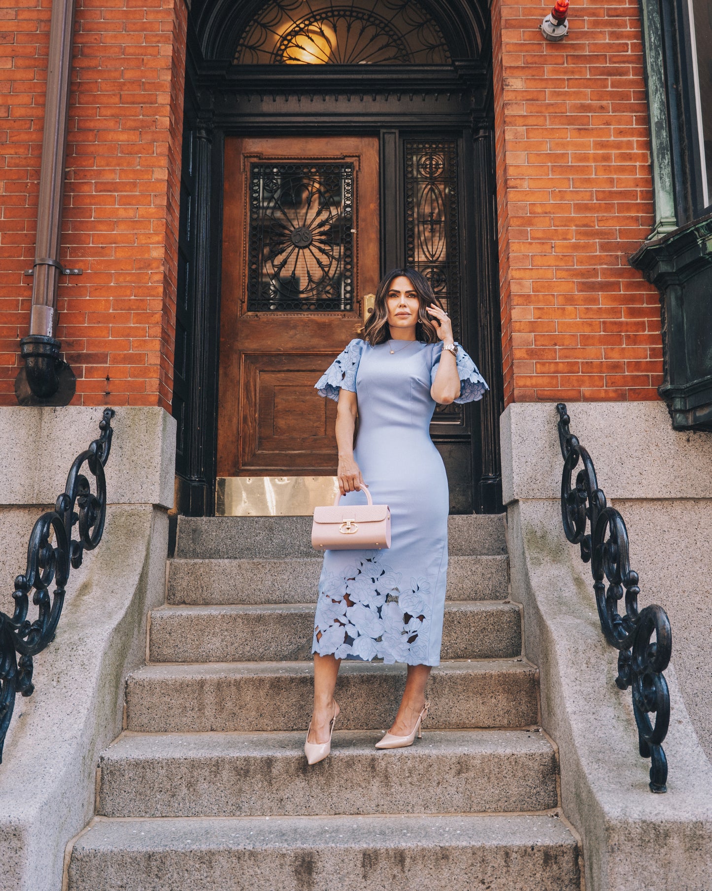 Laser Cut Midi Dress