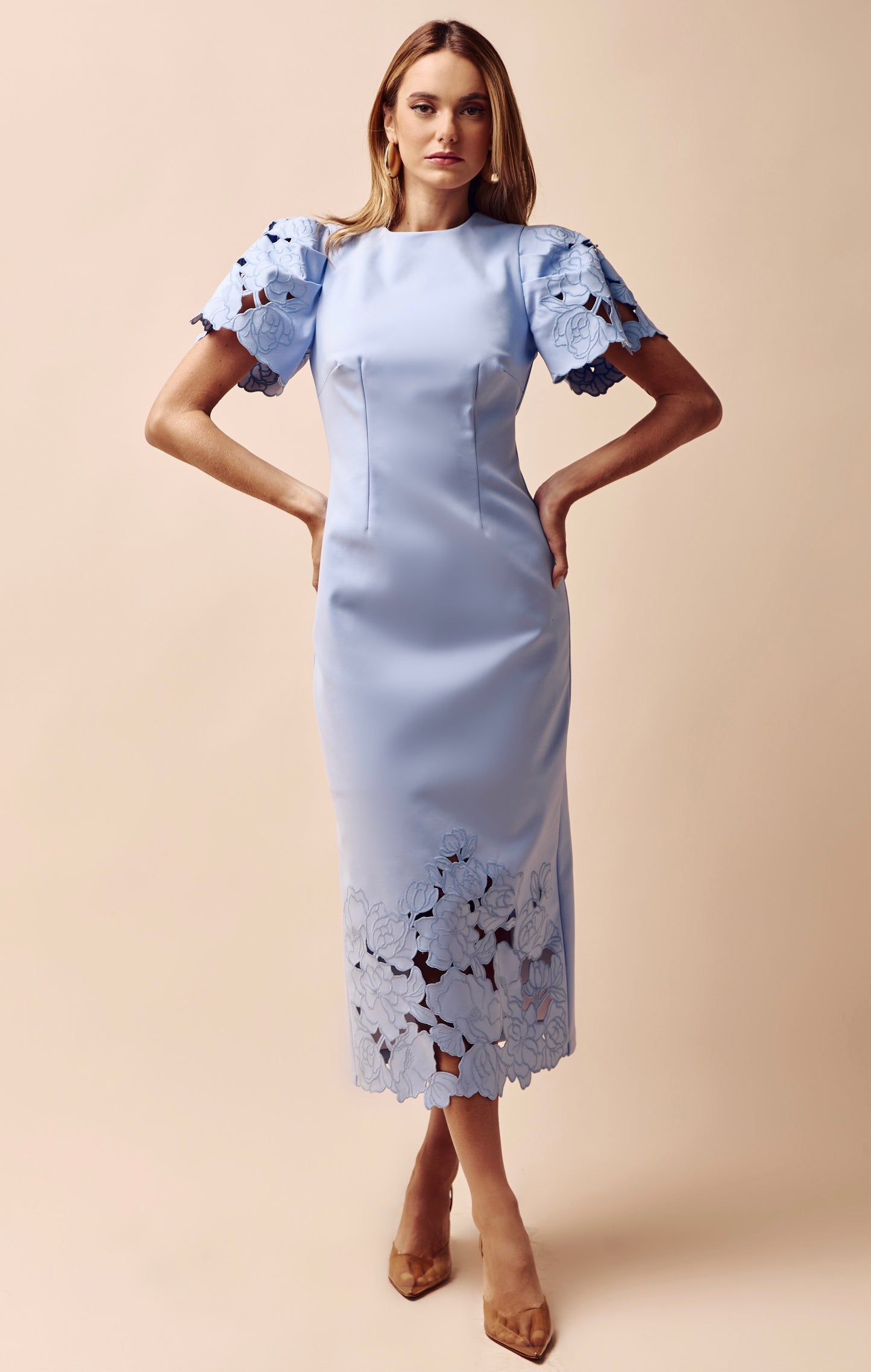 Laser Cut Midi Dress