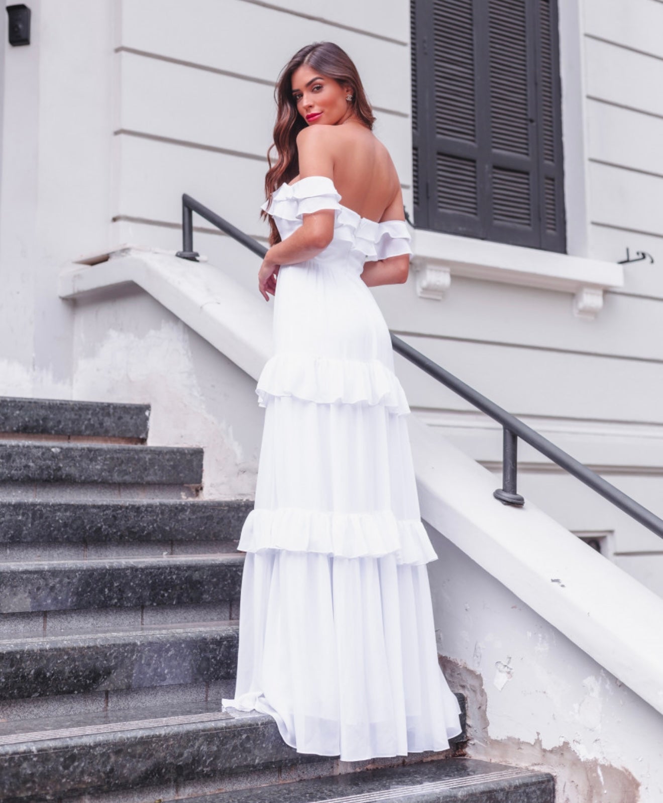 Chiffon Ruffles Long Dress