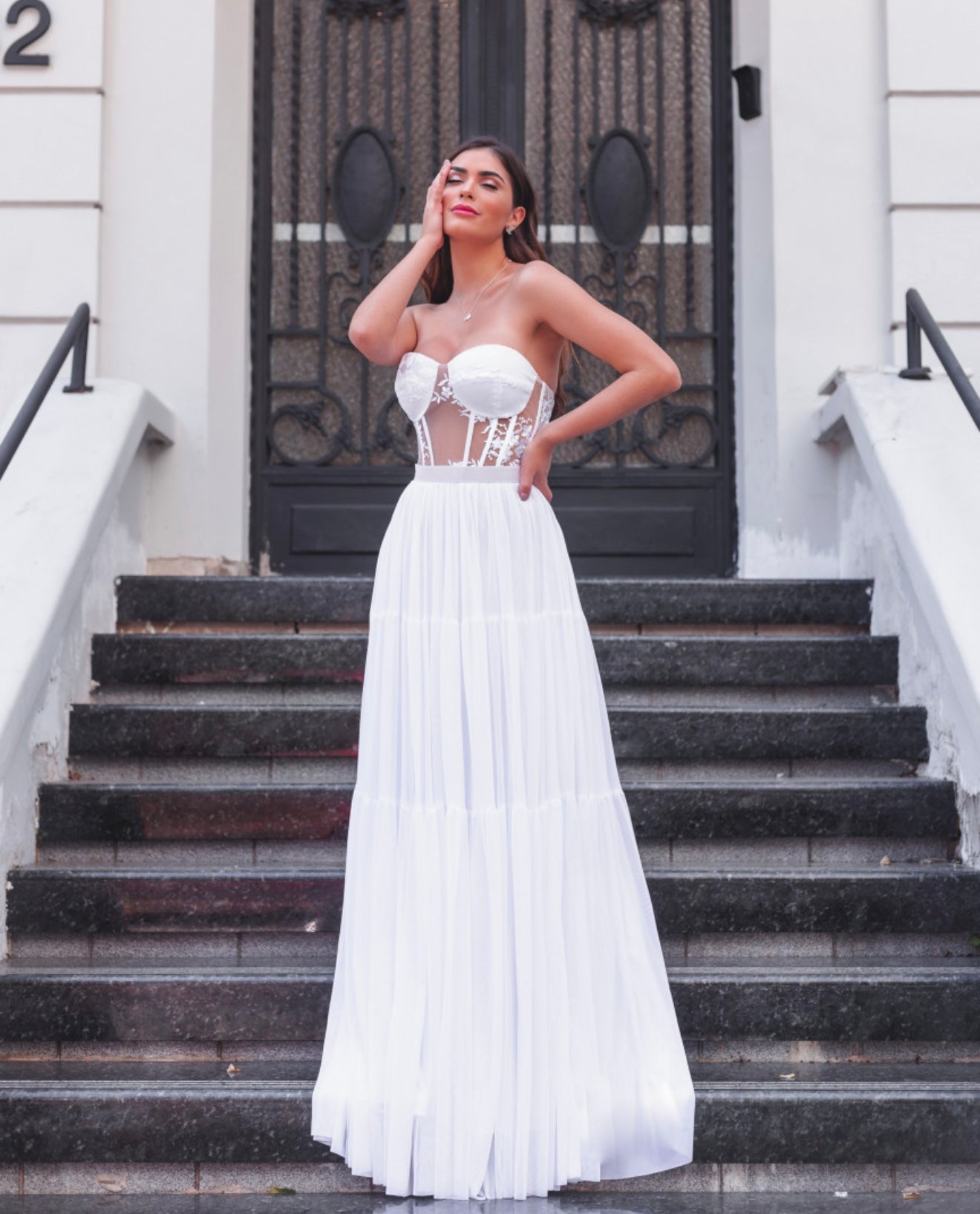 Lace Corset Long Dress