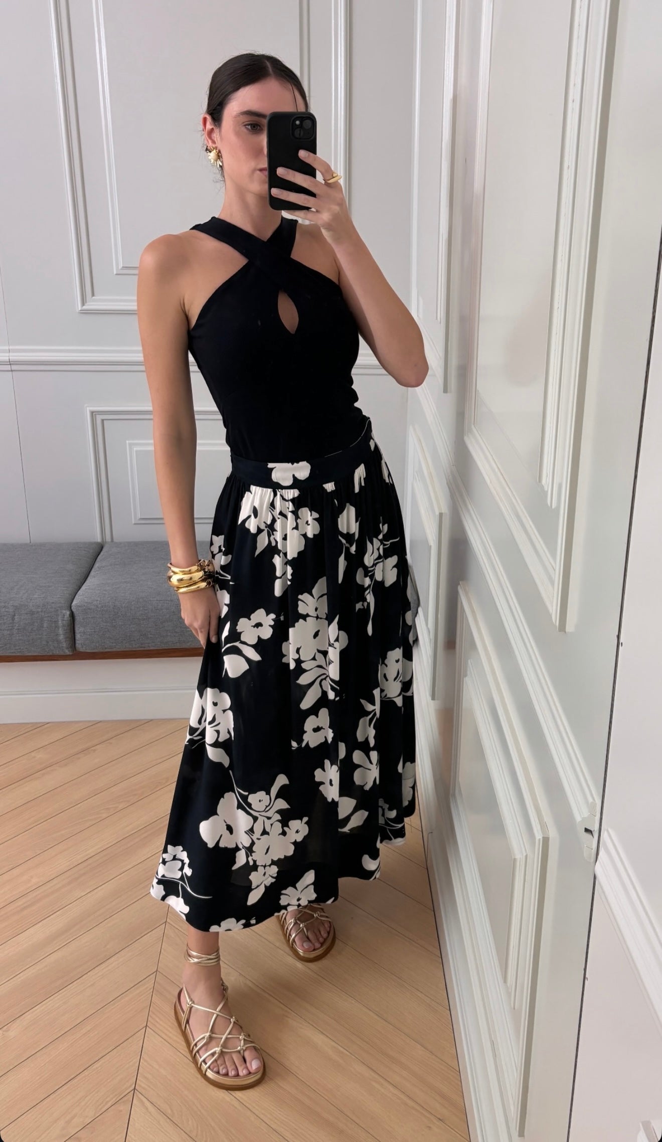 Printed Floral Skirt