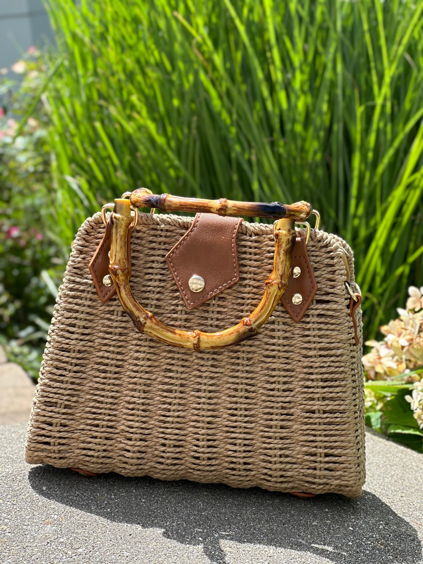 Chic Wooden Handle Satchel