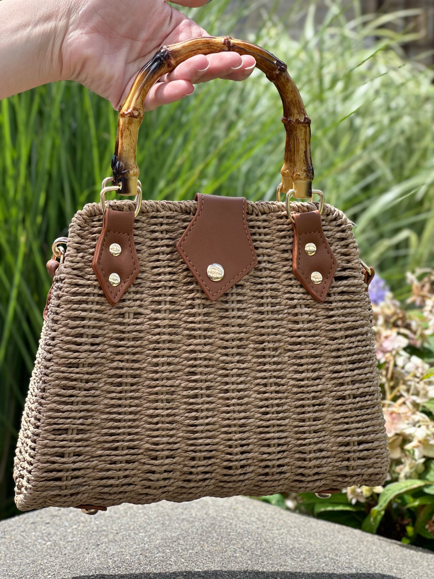 Chic Wooden Handle Satchel