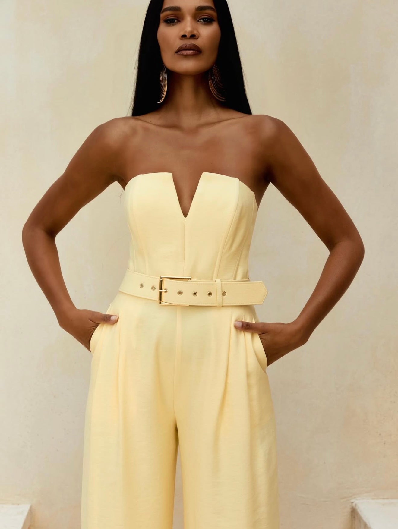 Strapless Wide-Leg Jumpsuit