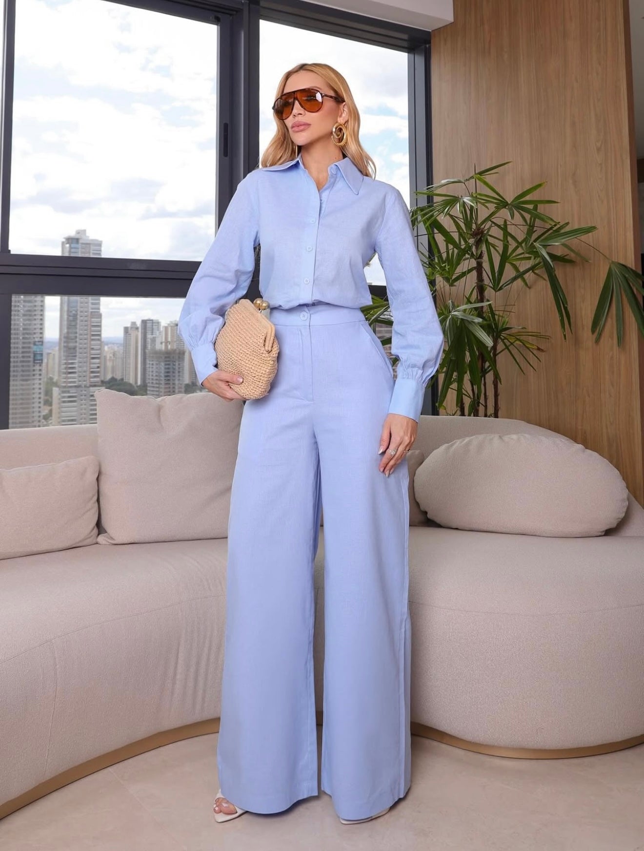 Linen Tailoring Pant Set