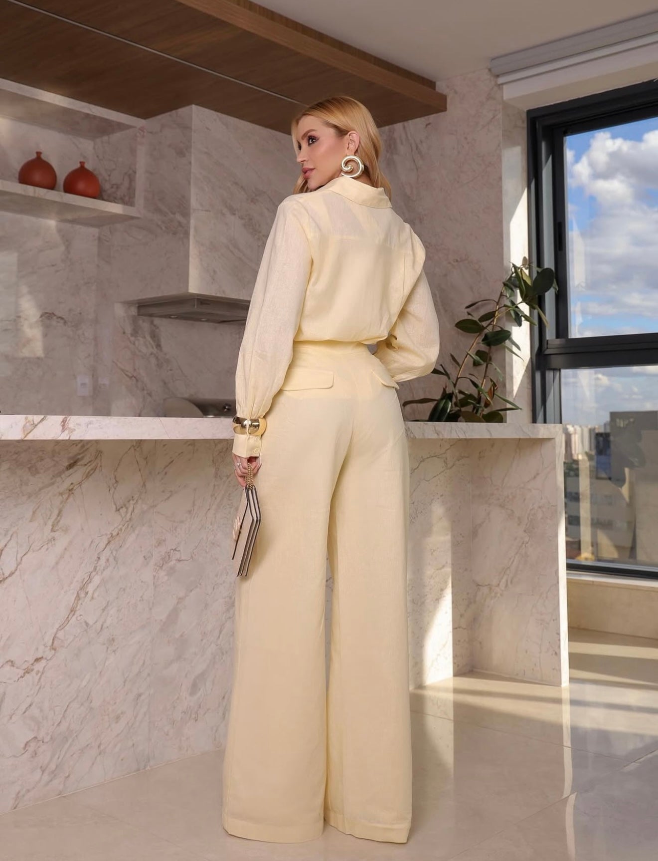 Linen Tailoring Pant Set