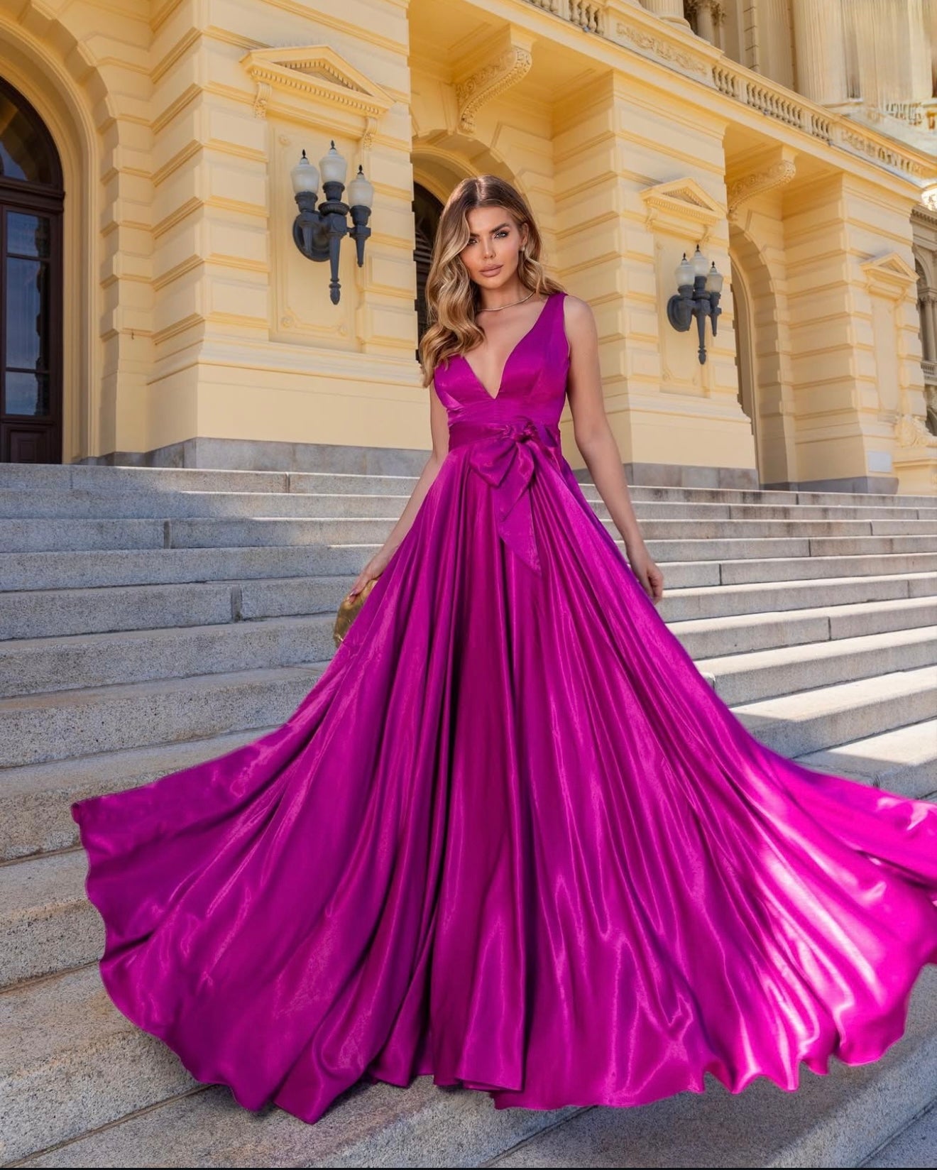 Satin Tape Long Dress