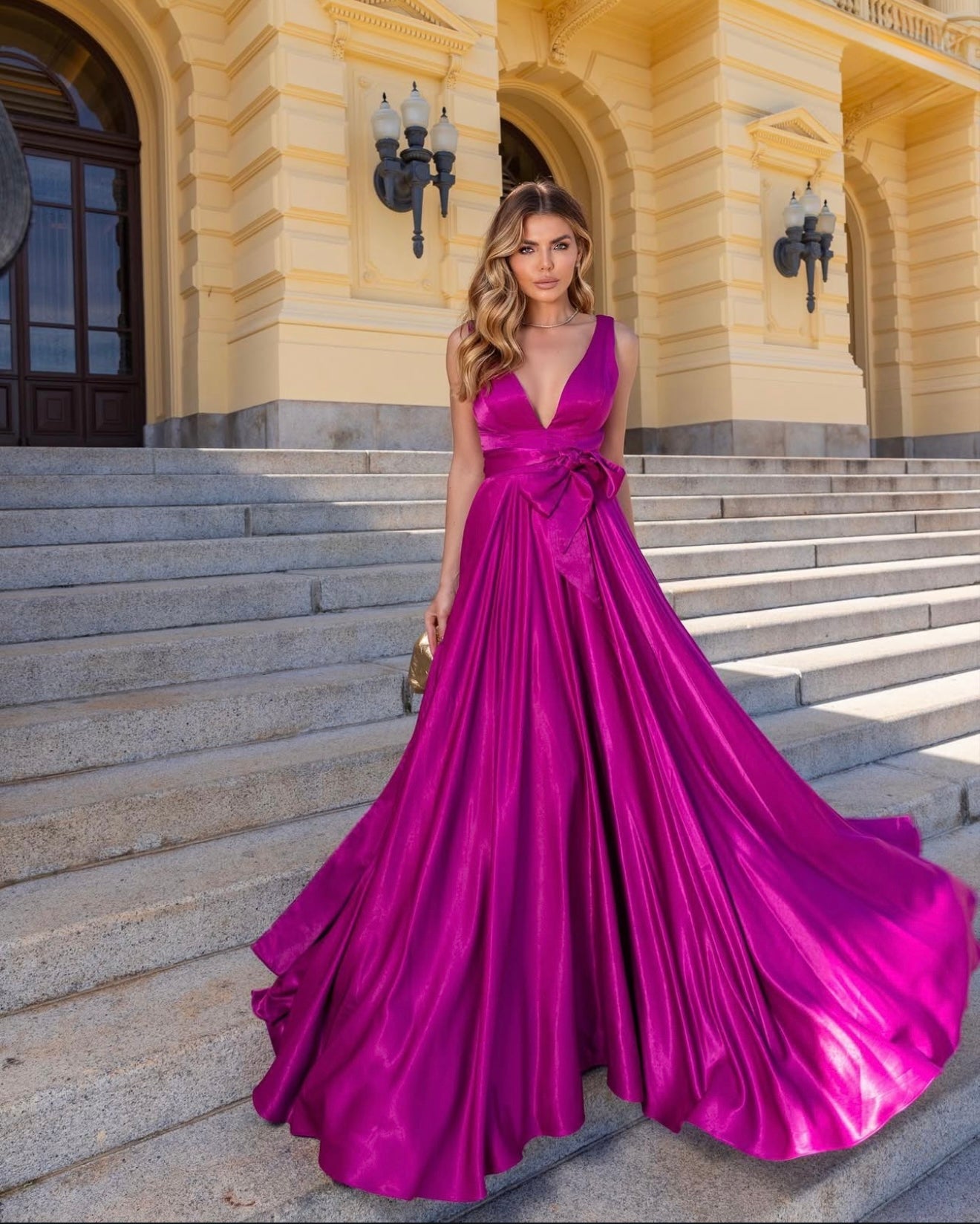 Satin Tape Long Dress