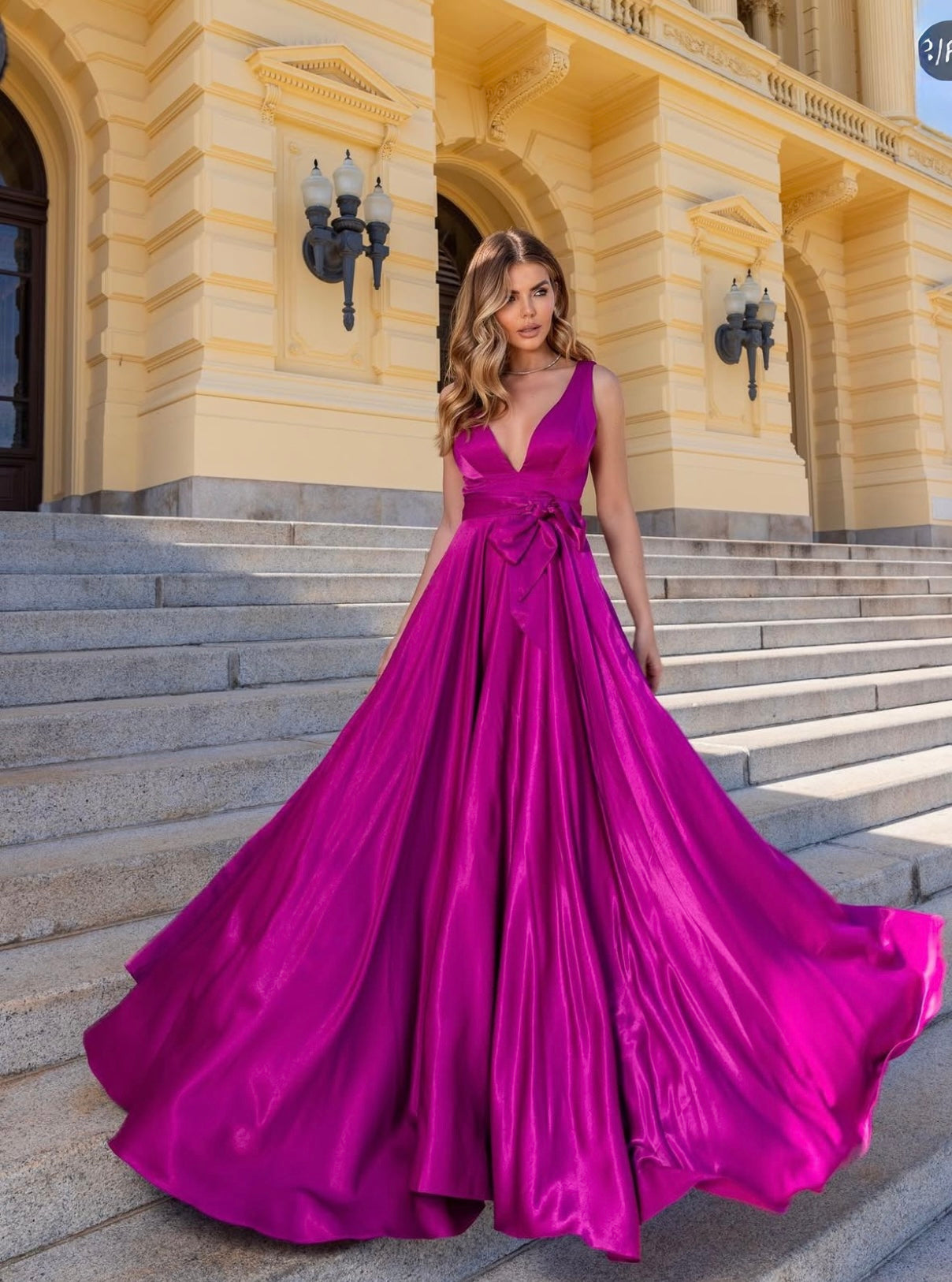 Satin Tape Long Dress