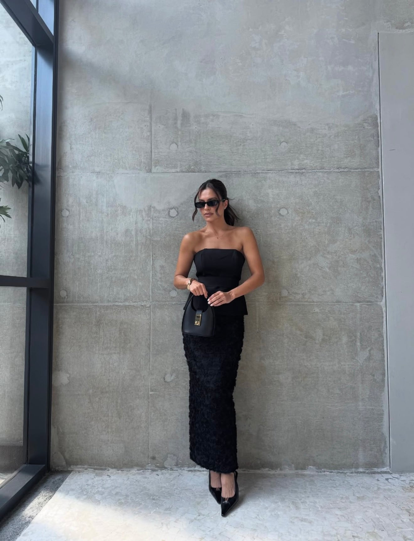 Textured Skirt Midi Set