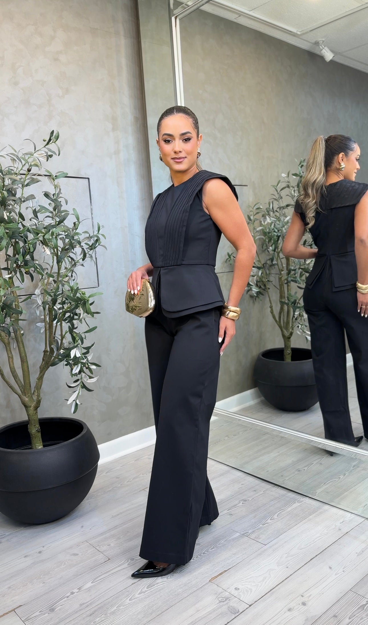 Pleats Details Jumpsuit