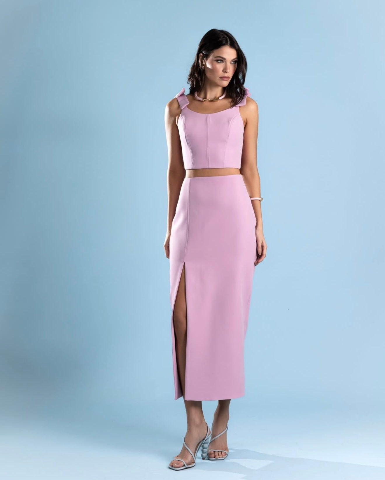 Top Bow Skirt Set