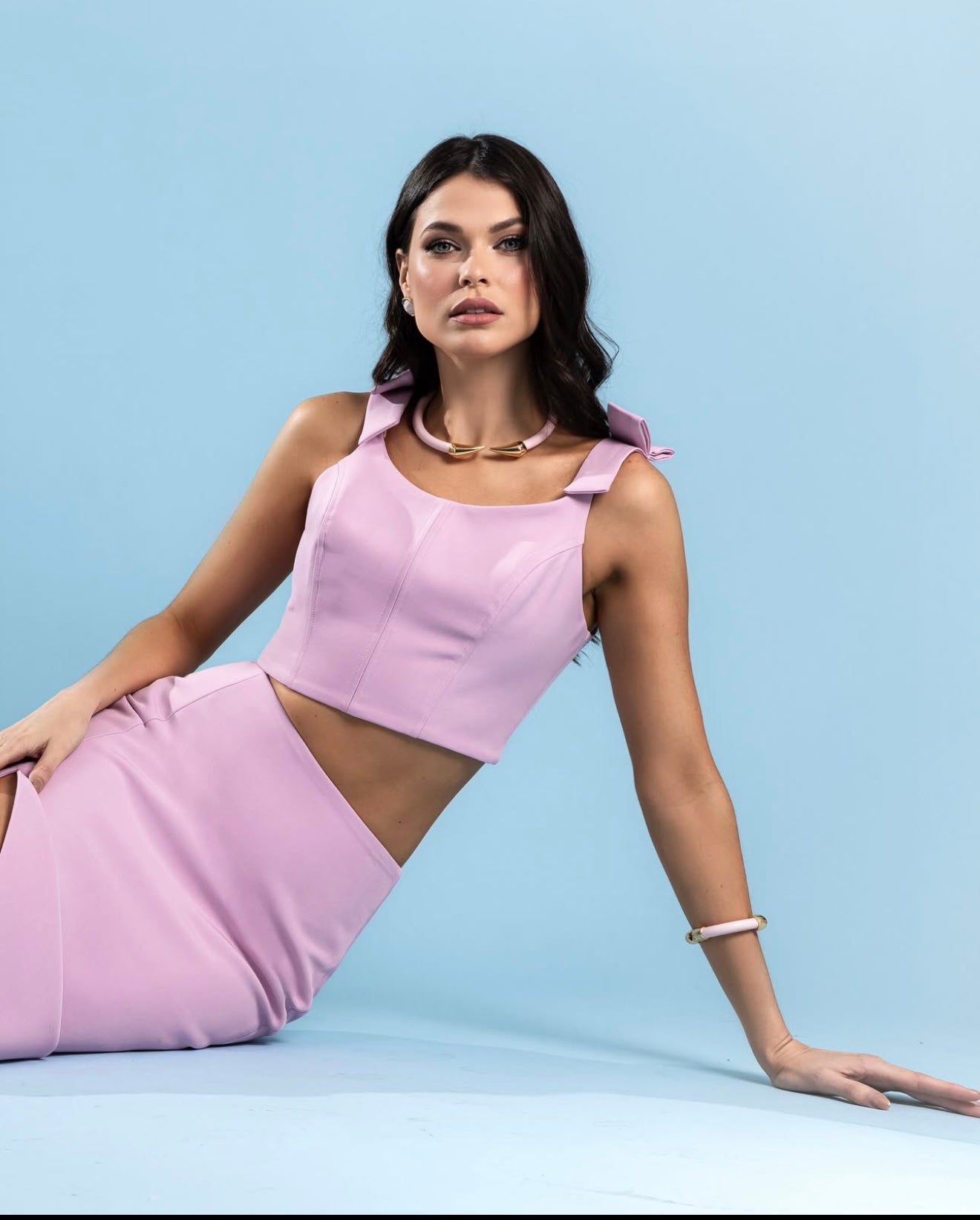 Top Bow Skirt Set
