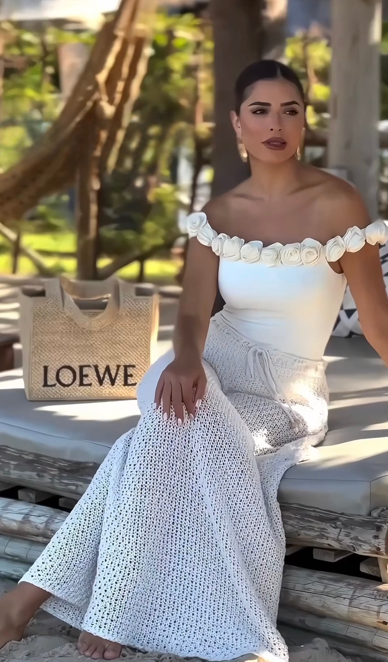 Off-Shoulder Body with Flowers